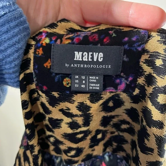 Anthropologie Maeve Morgan floral and leopard midi dress - Picture 7 of 10